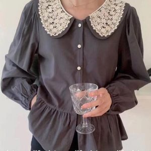 Lapels Autmn classical style shirt
