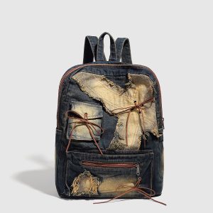 Denim backpack for daily use