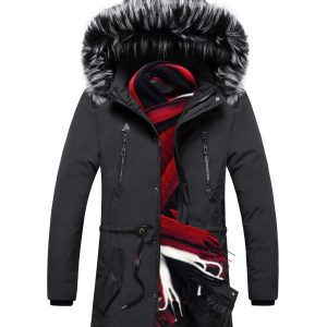 Men Thick Parka Coat Winter Warm Hooded