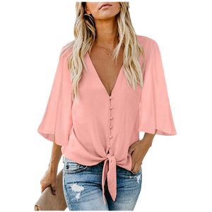 Bow tie cardigan V-neck blouse