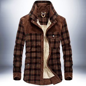 Plaid cardigan for men