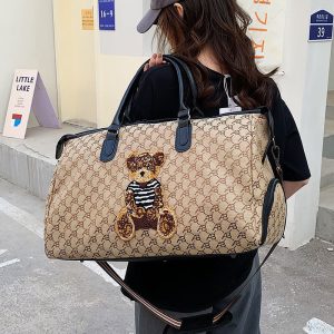 Faithful Journeys Plaid PU Leather Travel Bag