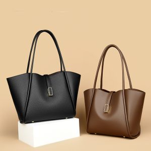 Faith-Inspired Litchi Pattern Bucket Bag