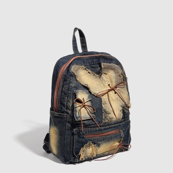 Denim backpack for daily use