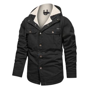 Men Cotton Jacket Winter Thick Warm Parkas Male Plus Velvet Casual Hooded Coat