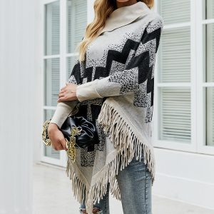 Ladies Casual Loose Knit Sweater Coat