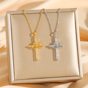 Elegant Titanium Steel Cross Necklace